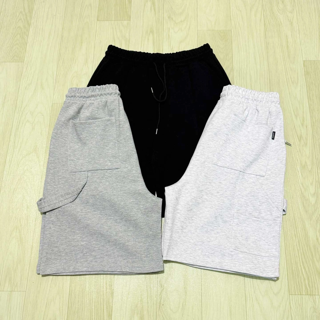 重磅80卫衣棉韩单男士加厚短裤伐木工装风多袋短裤宽松中裤五分裤