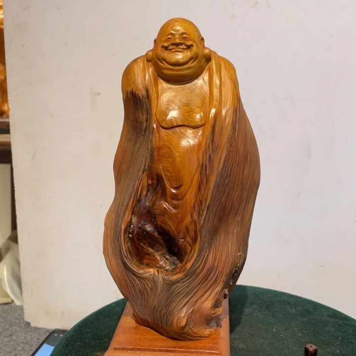 用***6柏木（崖柏）弥勒摆件