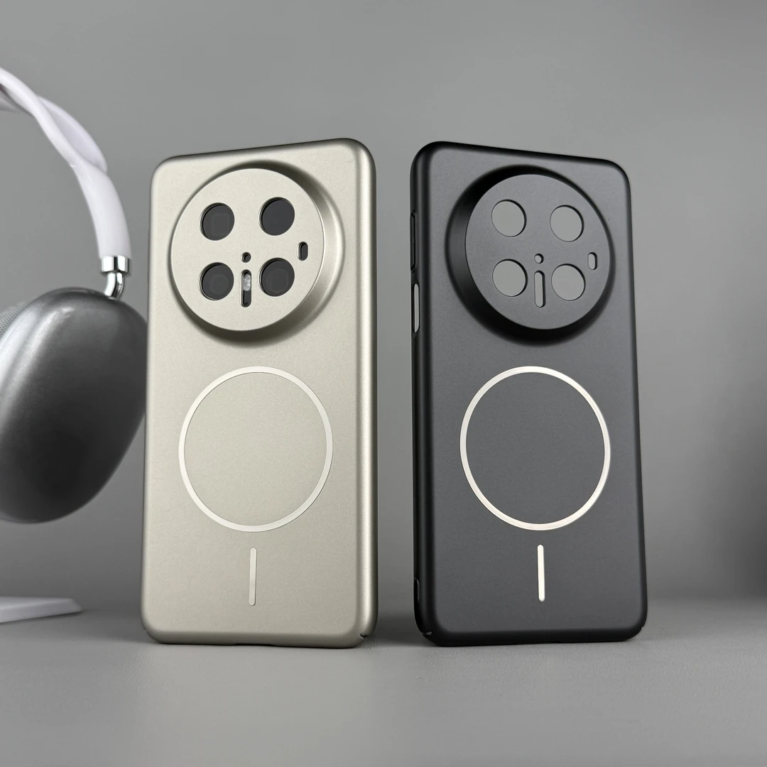 适用华为mate70pro+新款手机壳高级超薄金属感Magsafe磁吸纯色款