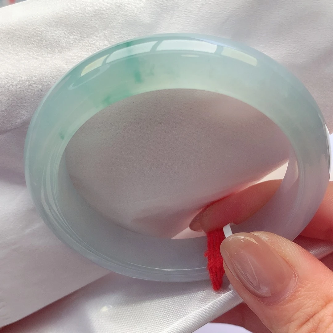 未镶嵌手镯翡翠天然A货翡翠54/55小冰天空蓝锦上添花