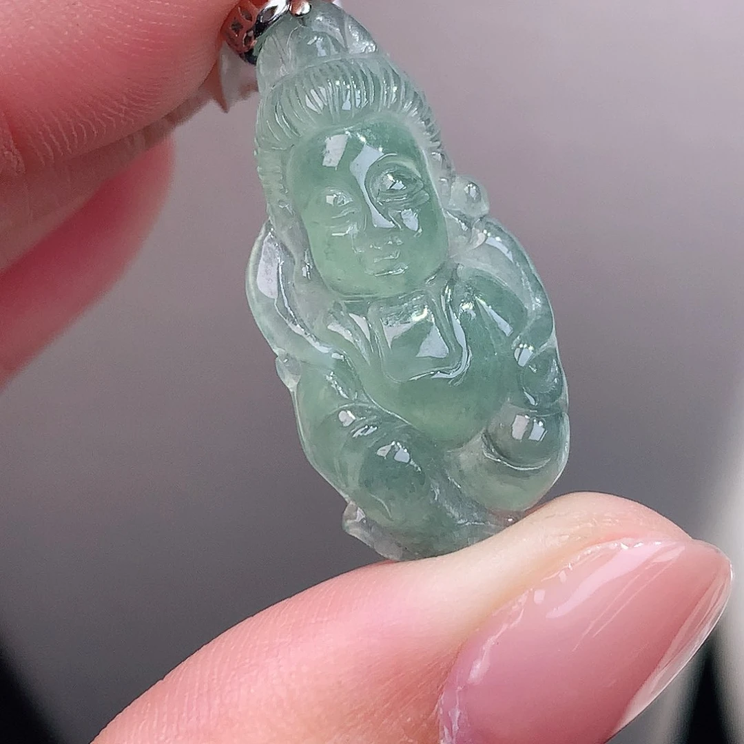 颈饰18K金镶嵌翡翠开播福利