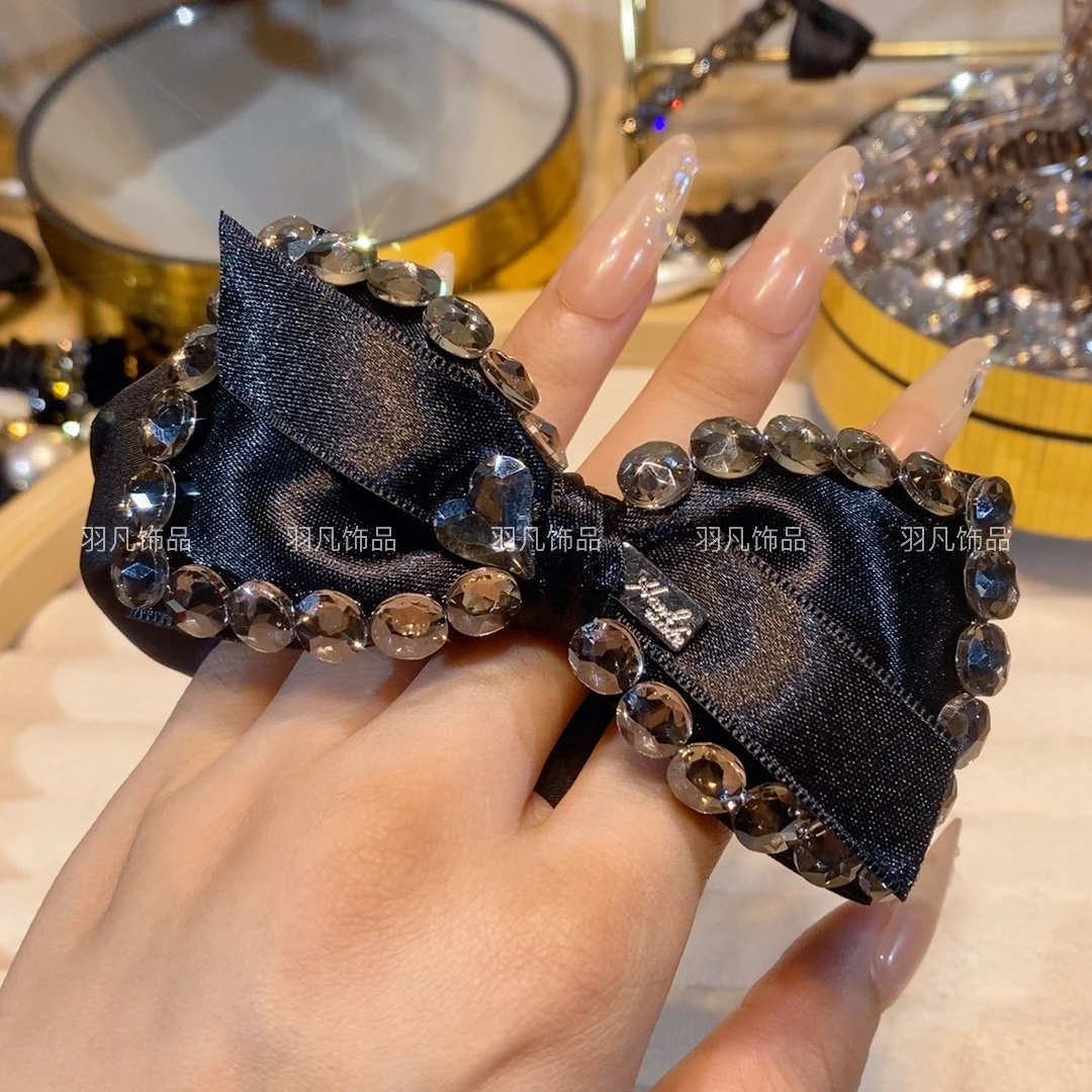 羽凡原创2580轻奢气质黑色发绳小香风时尚百搭带钻优雅韩版头绳