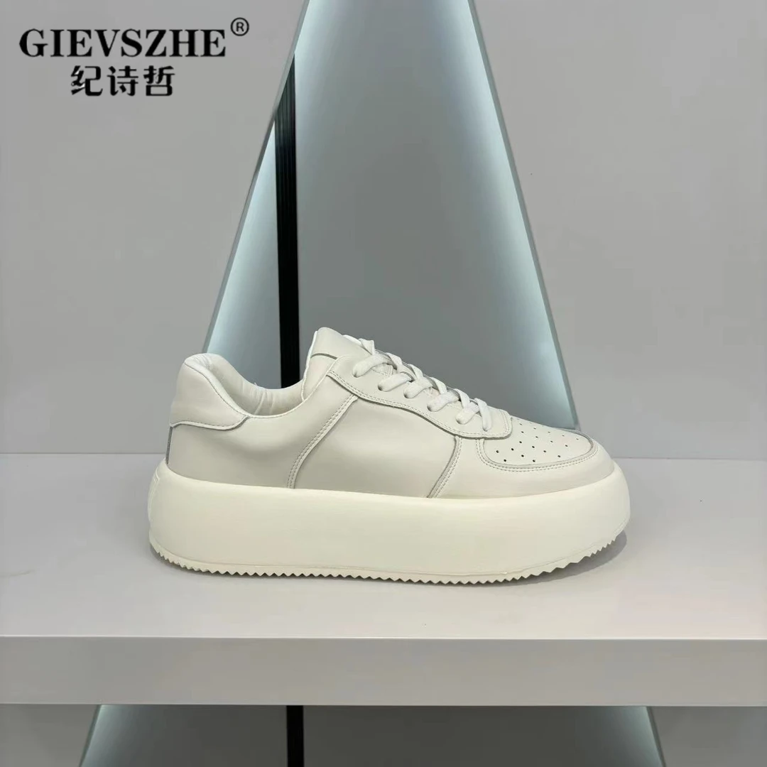 纪诗哲新款厚底透气休闲板鞋潮流百搭运动小白鞋夏季软底网面透气