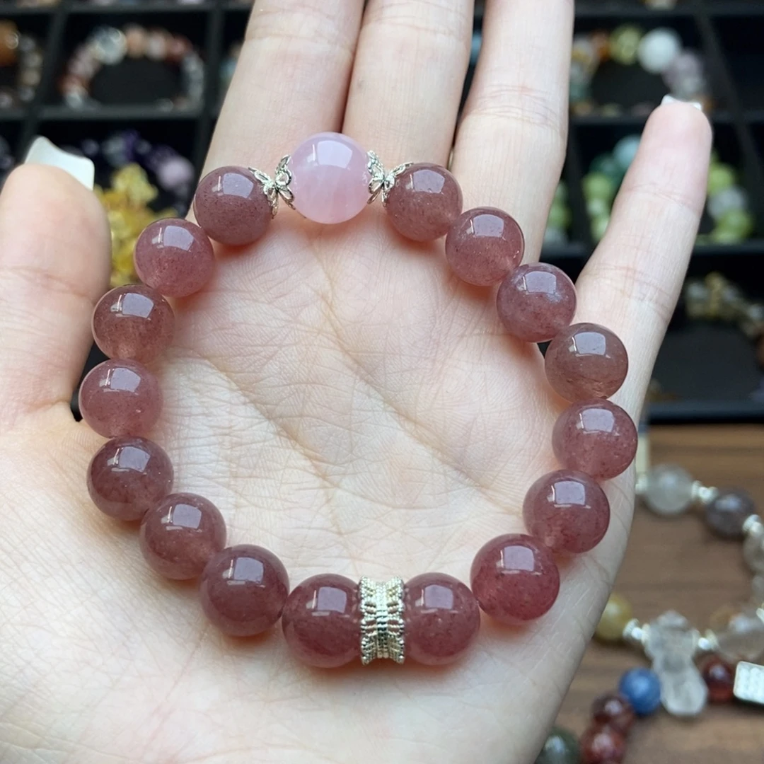 水晶手链合金粉水晶