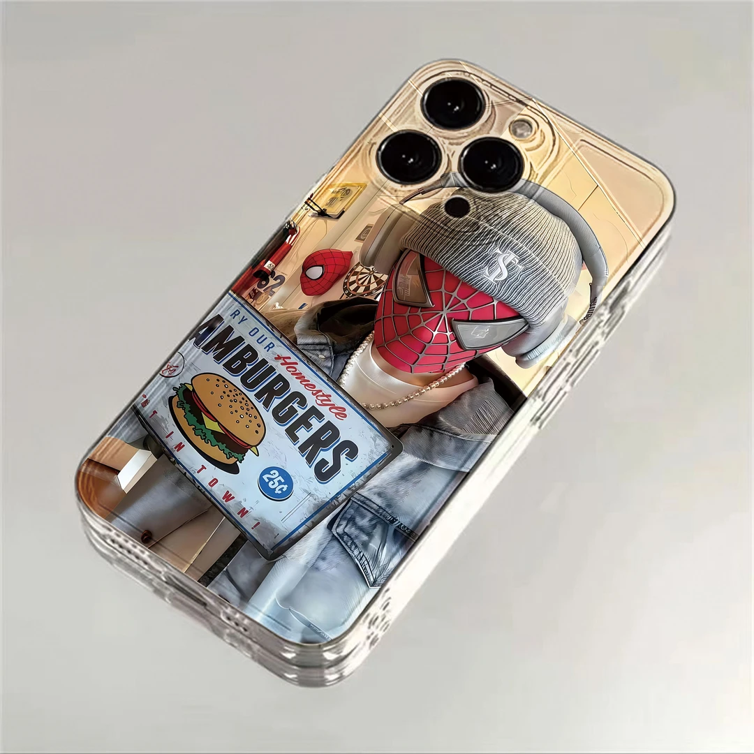 飞虎胜蜘蛛侠汉堡适用iPhone16手机壳苹果15华为vivo小米13oppo套