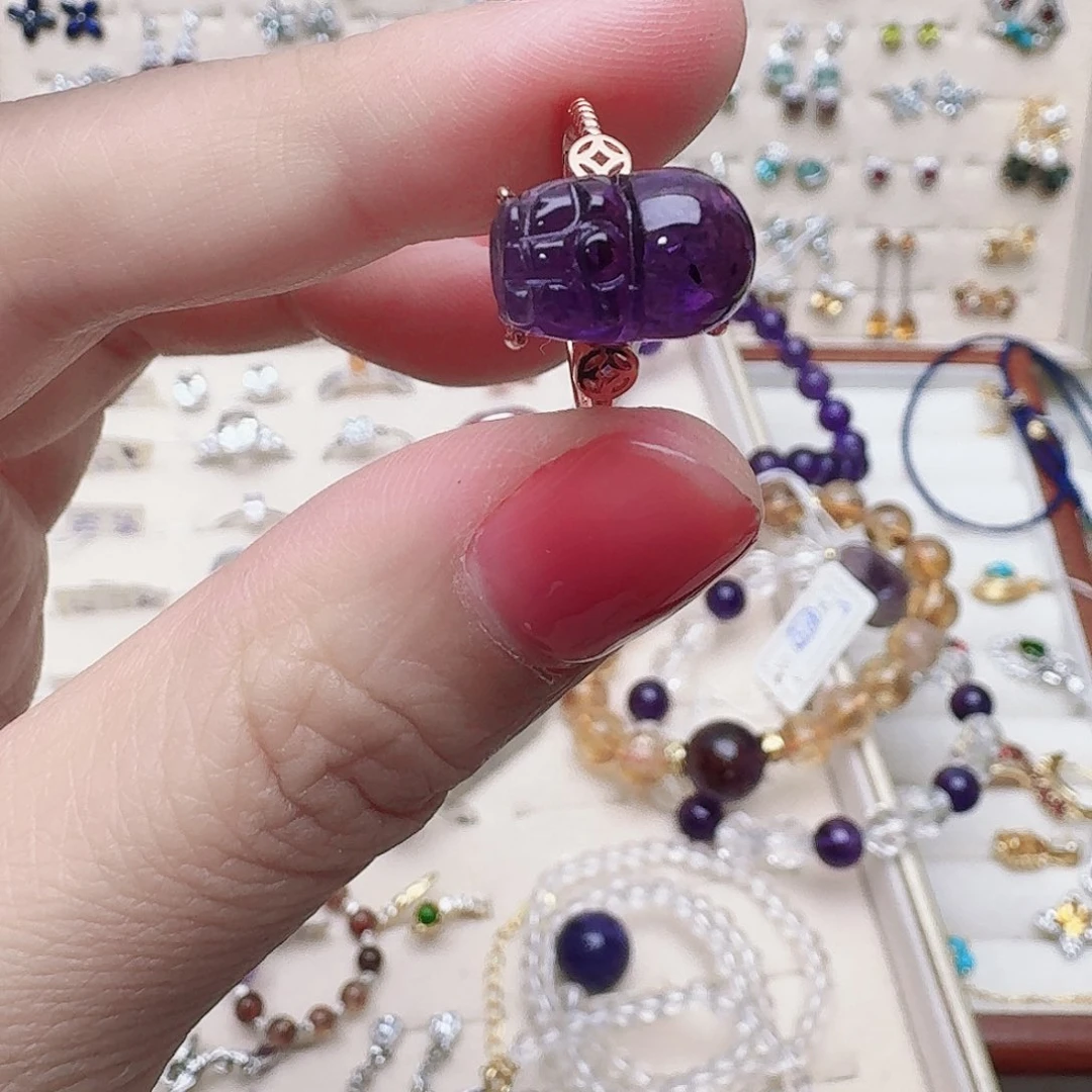 水晶戒指银S925镶嵌戒指