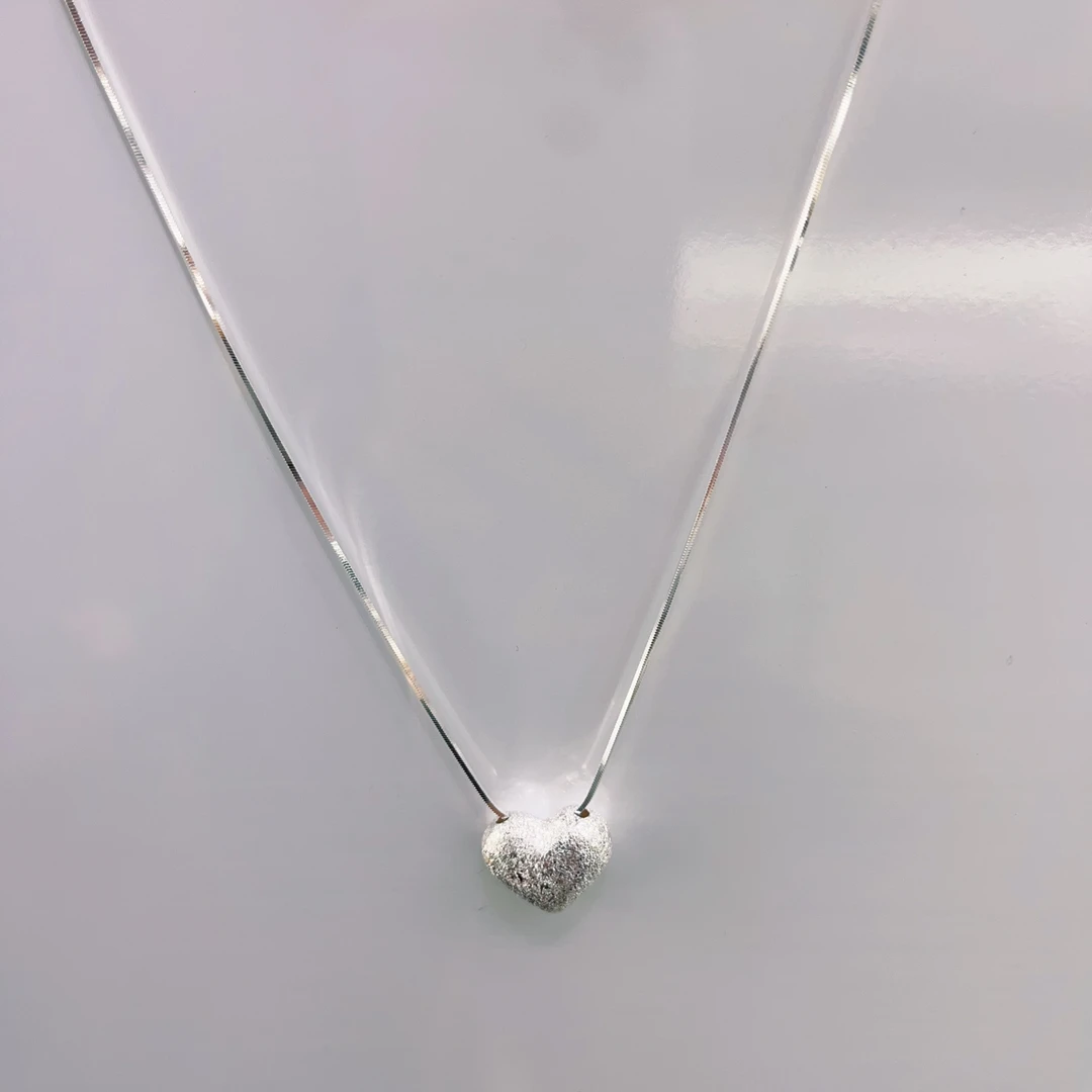 链子925银亚克力 B413老王自留大桃心项链