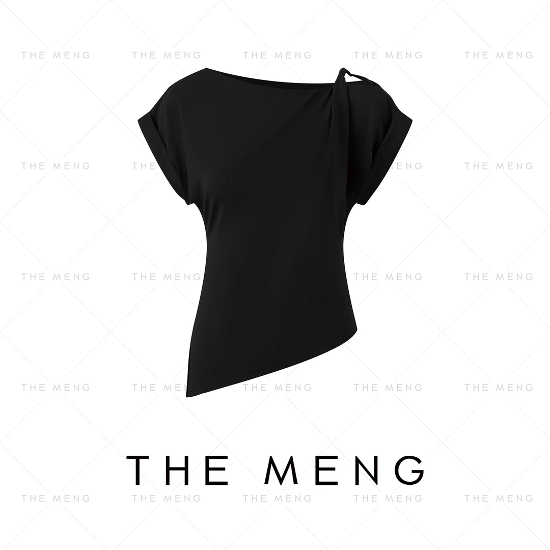 THE MENG【夏日情书】精梳弹力棉优雅通勤显瘦短袖T恤#M252D0696