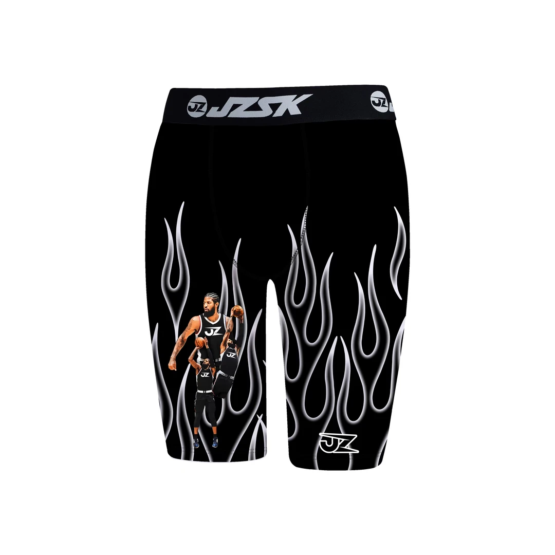 【JZ保罗乔治系列紧身裤2.0】美式运动篮球健身高弹速干印花打底裤