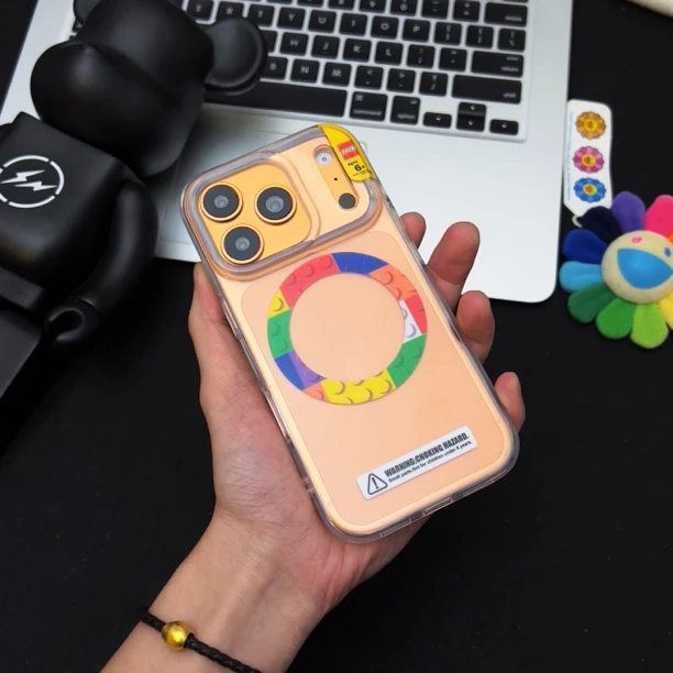 潮牌小众高透乐高磁吸适用iphone17promax苹果16promax/15p保护壳