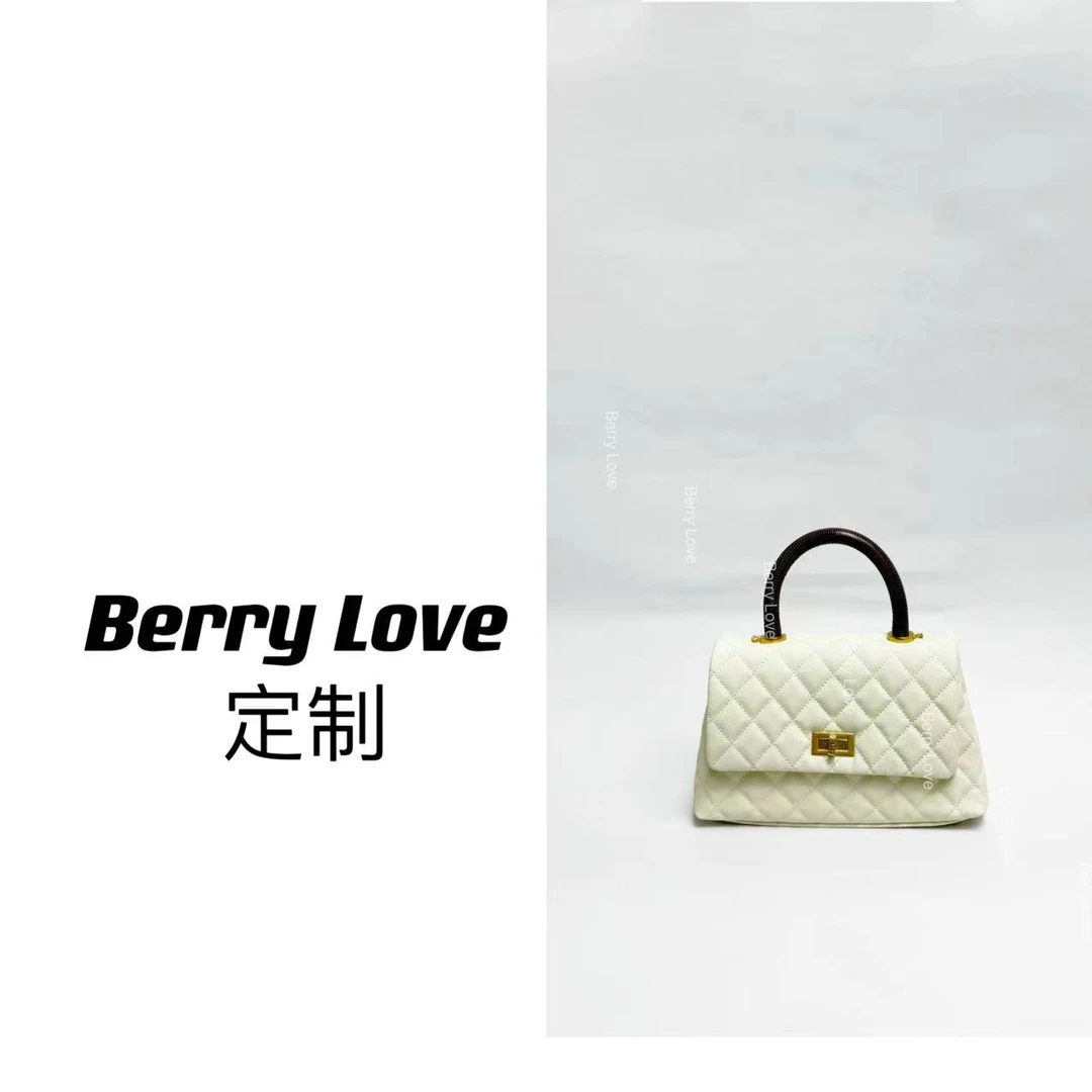 BerryLove/巴黎恋人2024轻奢高定潮流鱼子酱牛皮女士憨豆手提包