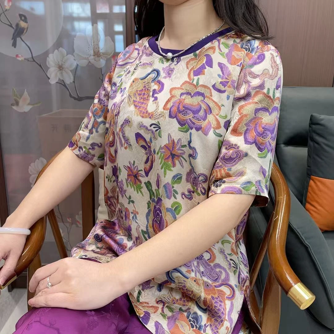 【衣美之源】如鱼得水复古中式圆领半袖