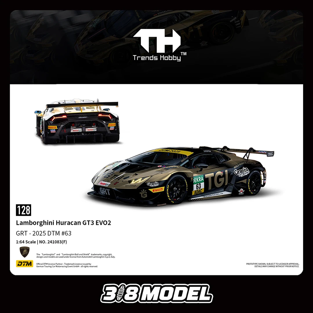 预售 TH 128 1:64 兰博 Huracan GT3 EVO2 63 合金车模