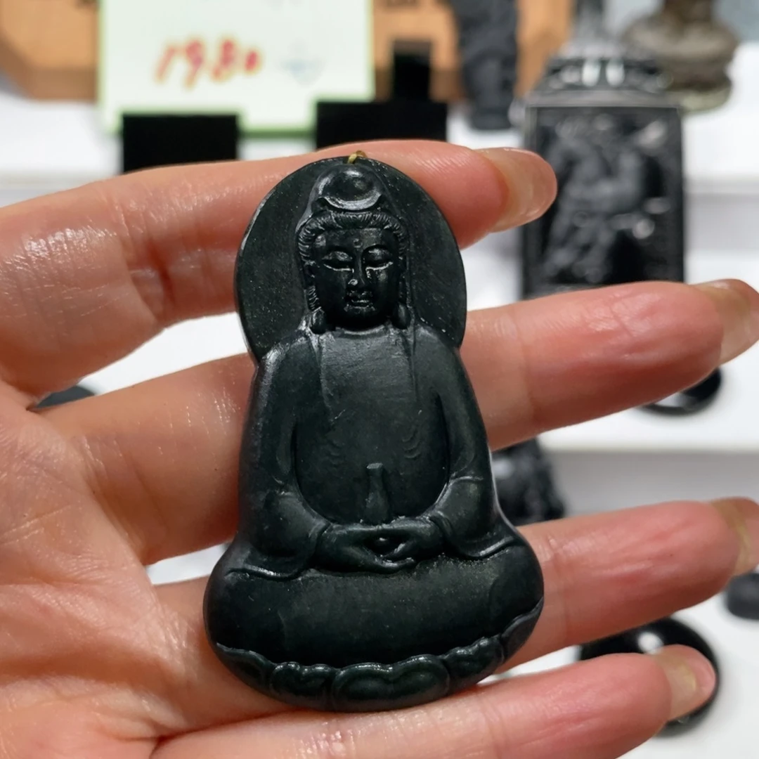 定制翡翠未镶嵌天然缅甸墨翠A货素衣