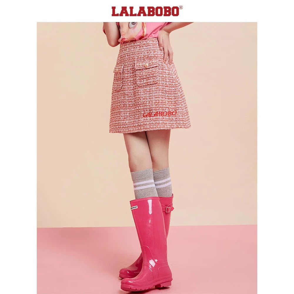 【芋总】LALA洋气甜美红色粗花冬季半身裙L20A-WXZQ12
