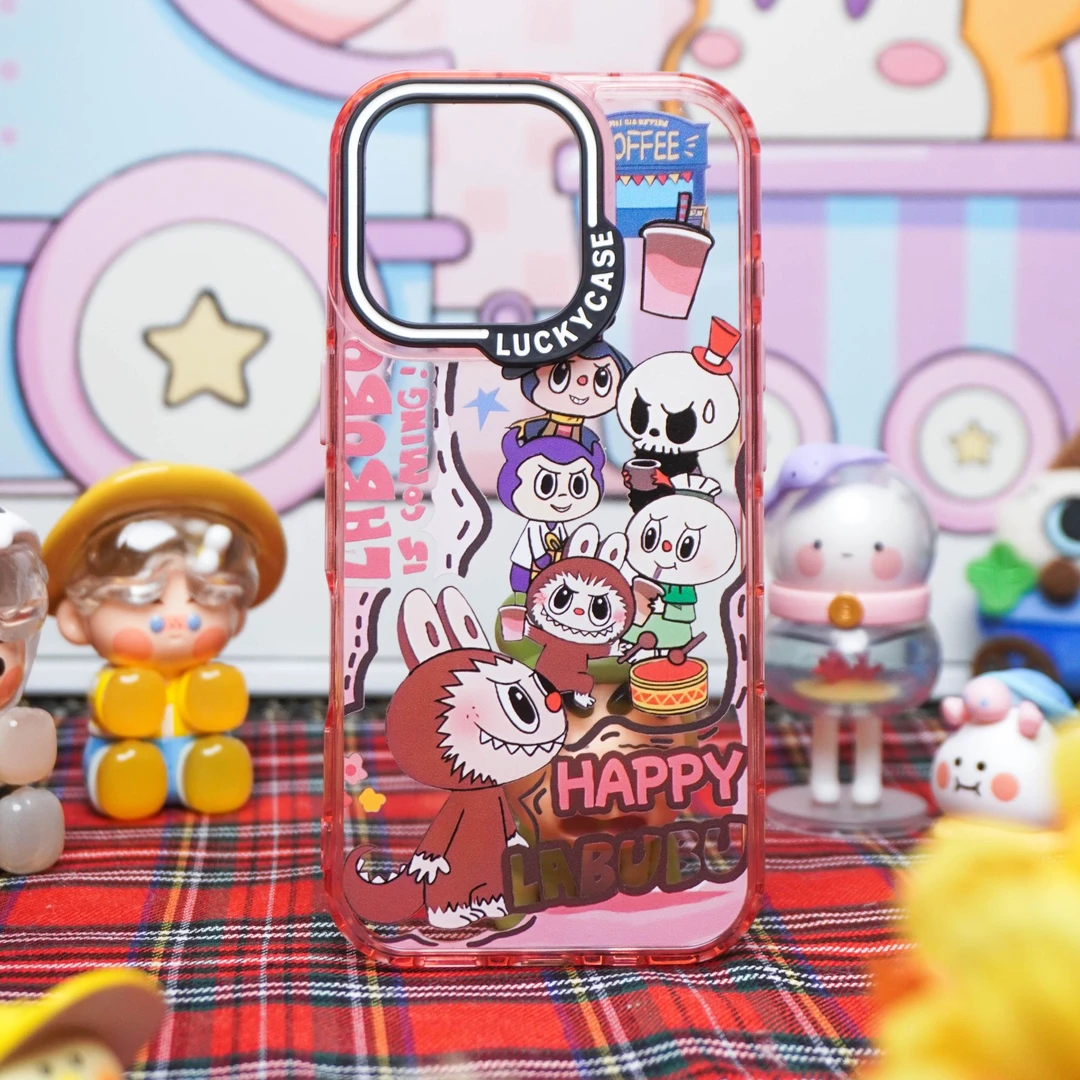 快乐拉布布元气壳苹果iPhone16PM手机壳15女14可爱13亚克力透明