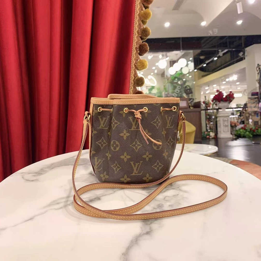 95新 LouisVuitton/路易威登 GGS水桶nano老花金扣单肩包78020338