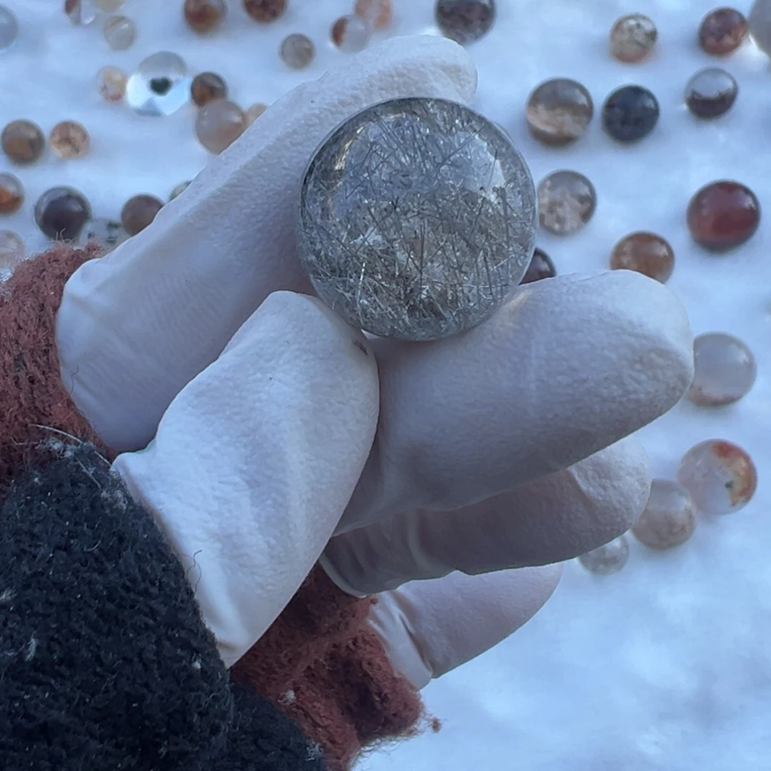 水晶水晶幽灵单珠17.7mm定制不退换未镶嵌雪*