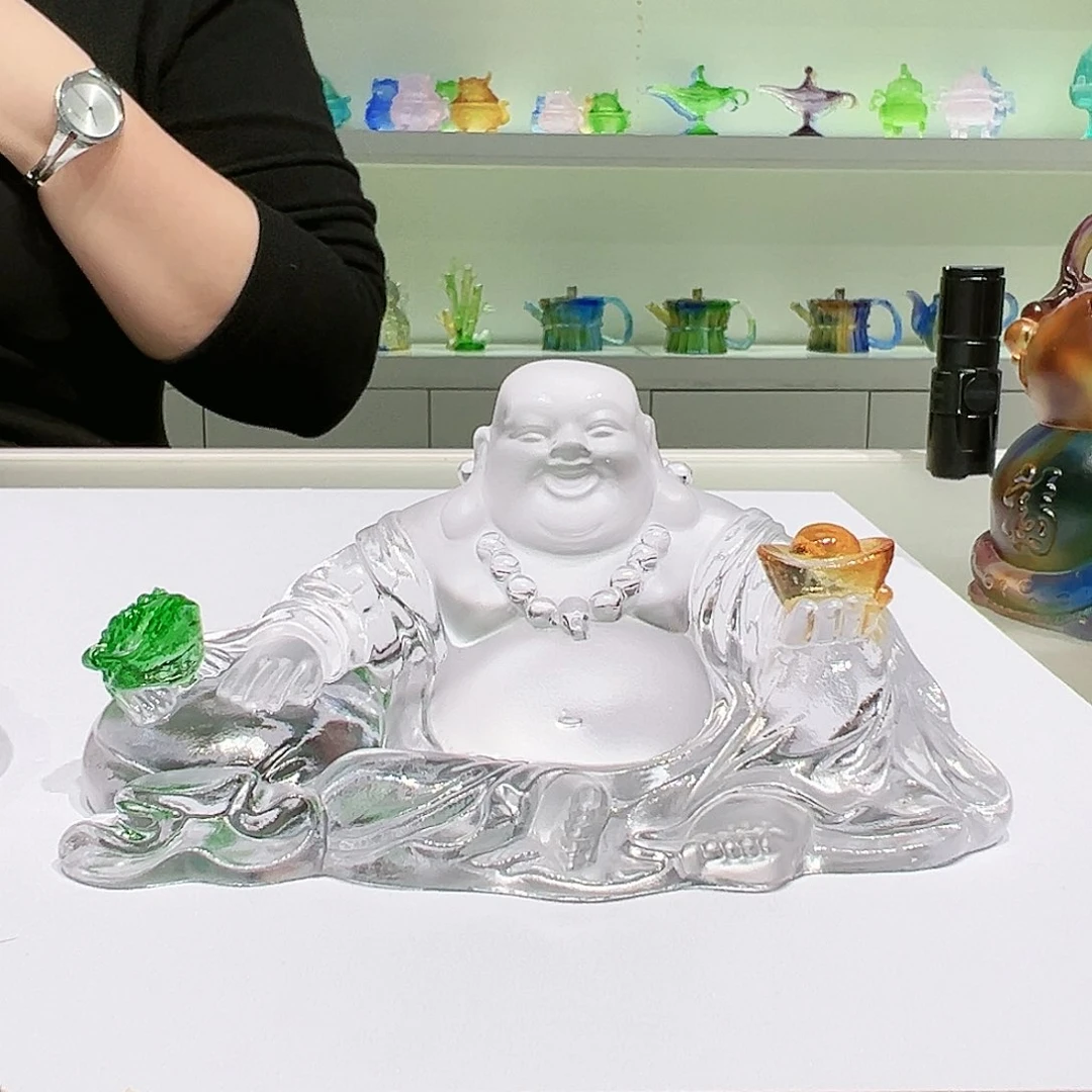 【闪购商品】手工艺品琉璃弥勒车摆