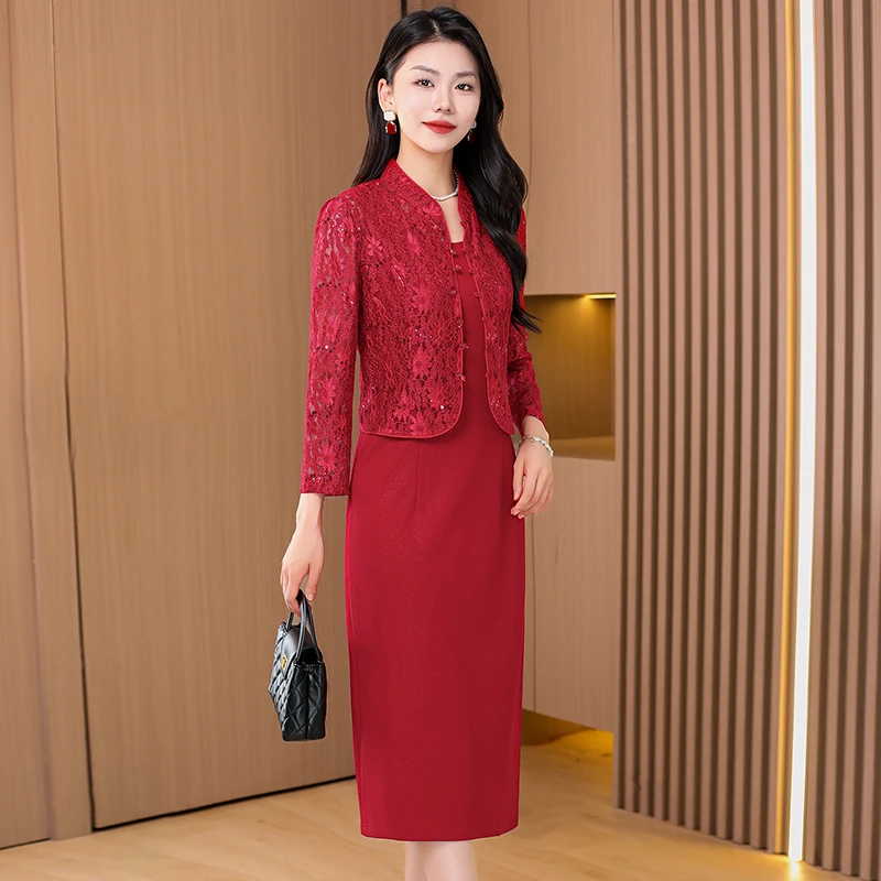 喜婆婆婚宴旗袍女2025新款春夏平时可穿小个子年轻高贵妈妈婚礼服