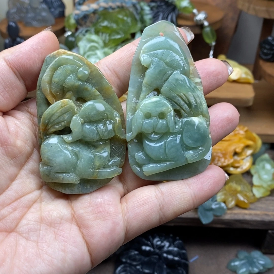 蛇纹石玉未镶嵌吊坠(不含链)