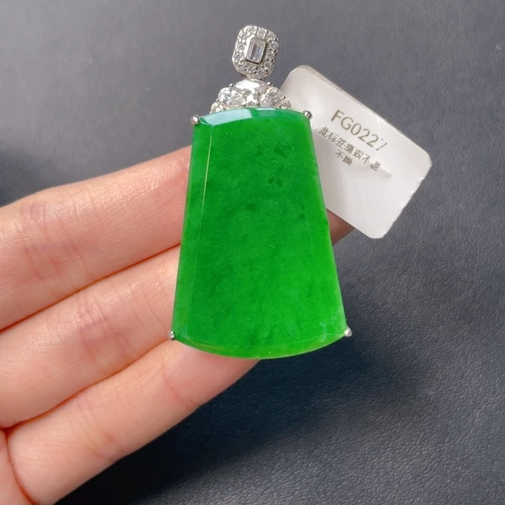 翡翠银S925镶嵌吊坠(不含链)