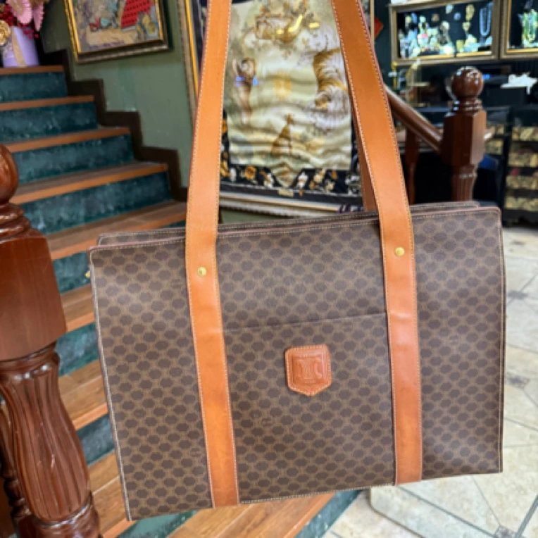 90新 Celine/思琳 中古老花托特包