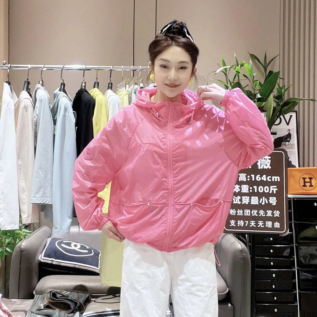 夏季连帽超薄冰丝透气百搭纯色袖标面膜皮肤衣防晒衣7718