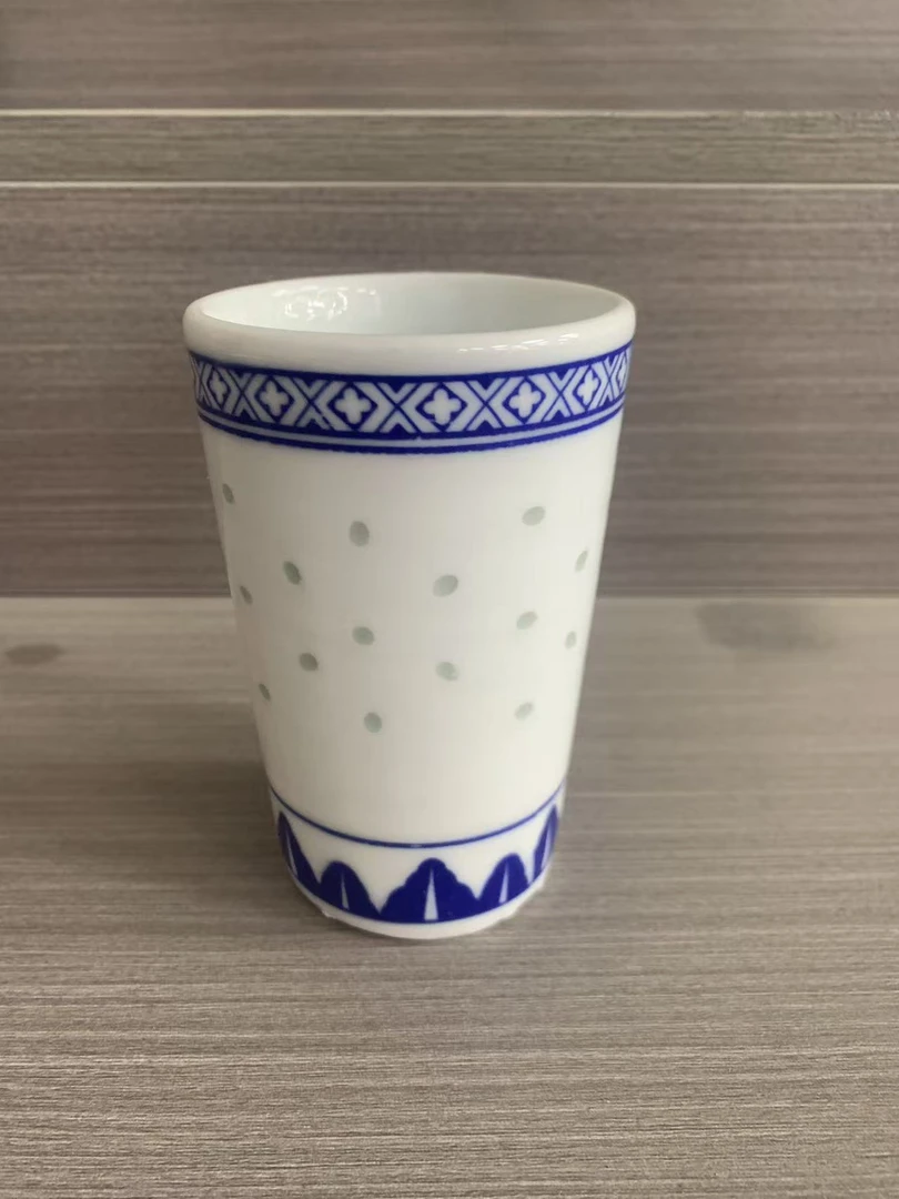 景德镇陶瓷青花玲珑可乐杯