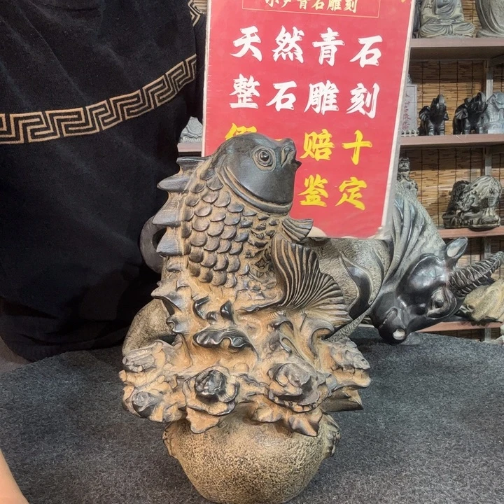 锦***厅石材天然青石雕刻