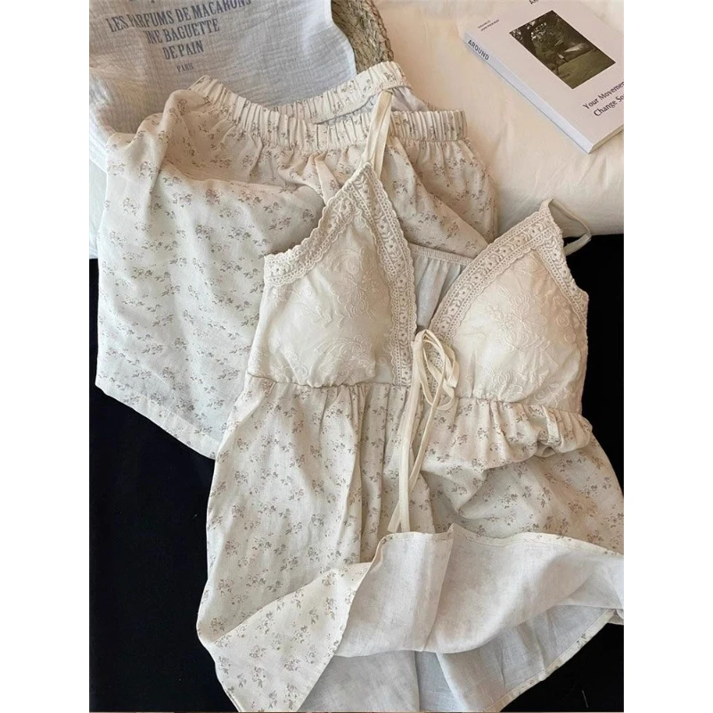 【甜美碎花】睡衣女款爆款新款吊带背心短裤家居服两件套装