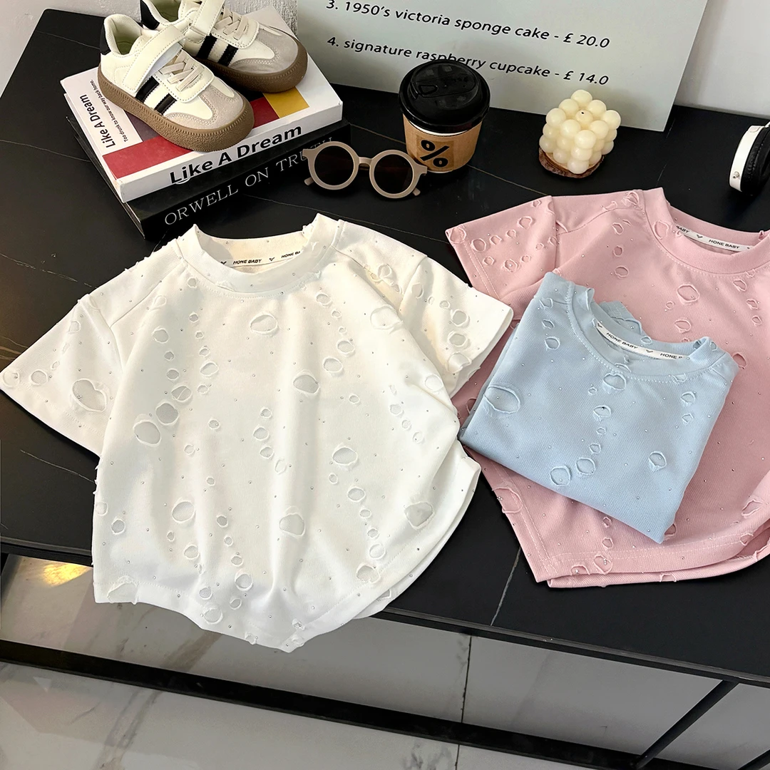 儿童夏季短袖T恤2025小众公主风新款a类中大童韩版洋气薄款上衣