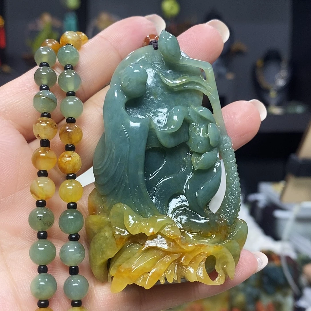 未镶嵌岫玉挂件吊坠项链