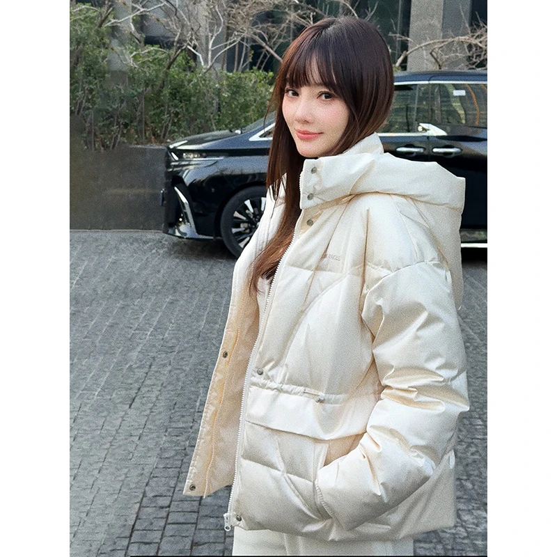 Lulusmiracle【雪境软甲】李小璐同款时尚连帽冬季女款月光白羽绒服