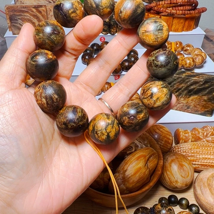 木质非金属微瑕疵水墨手串