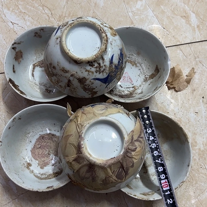 摆件陶6个11.5厘米青花鱼碗