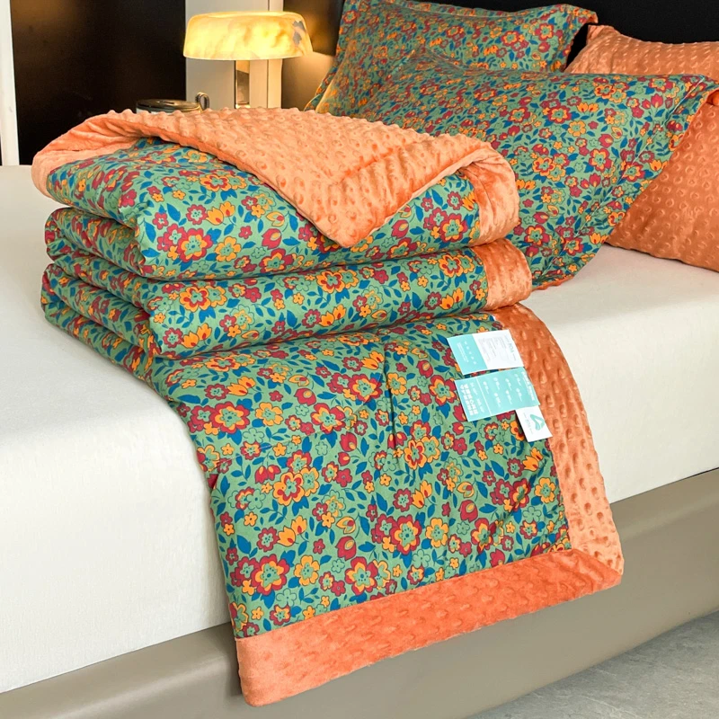 v/雅鹿10A级抗菌豆豆绒夏季双层纱夏凉被豆豆毯薄款空调被可机洗