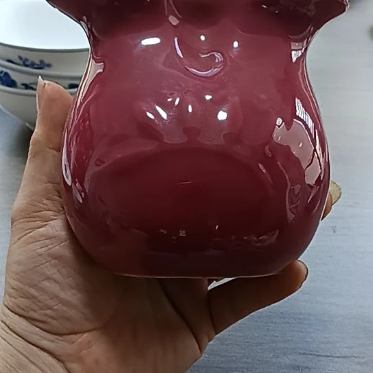 釉下彩花插红色花插