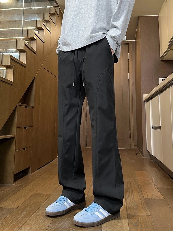 痞帅慵懒风冲锋裤男防水防风宽松直筒运动工装休闲速干阔腿长裤