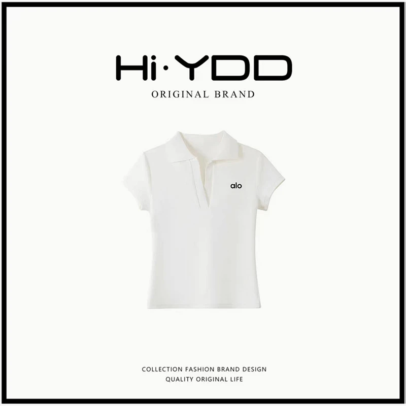YDD•「精棉」设计高质量polo衫短款女夏季修身显瘦收腰上衣短袖T恤