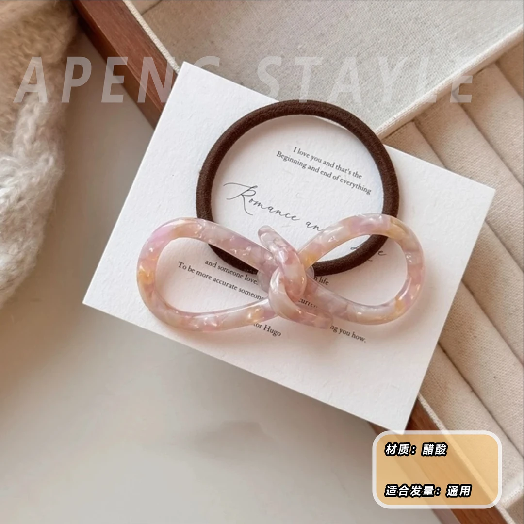 2427韩国新款百搭粉色碎花气质发绳发圈肠圈