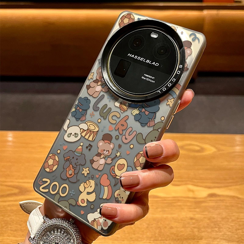 适用OPPOFINDX8ULTRA手机壳动物派对创意防摔X8S+新款X7保护套X6