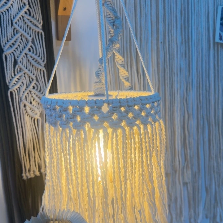 化纤手工编织吊灯民宿风