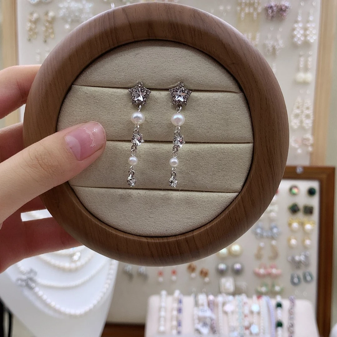 淡水珍珠耳饰银S925镶嵌