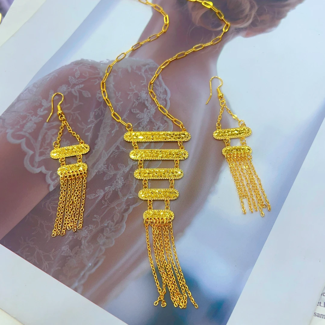 铜合金项链 伊帕尔阿依新款时尚百搭气质好看的套装 项链 耳环