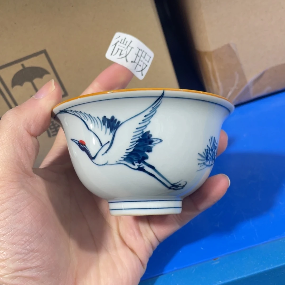 釉下手绘茶具微瑕