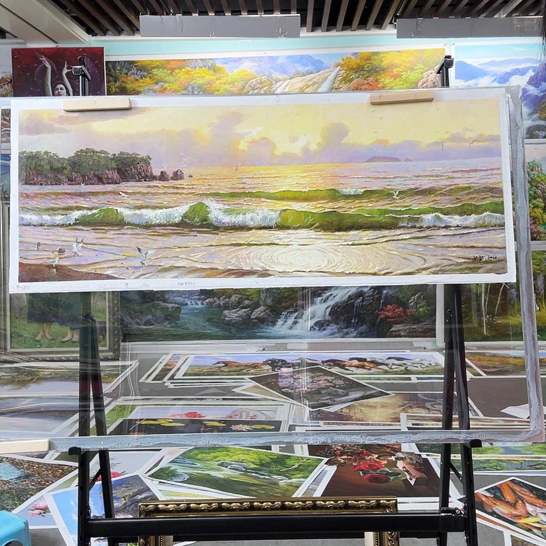 油画朝鲜艺术家的一