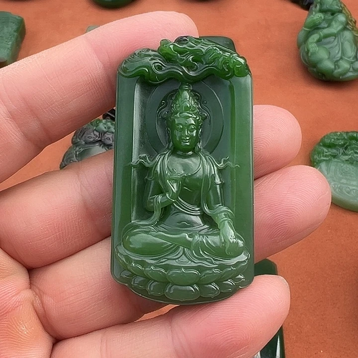 和田玉（碧玉）未镶嵌吊坠(不含链)
