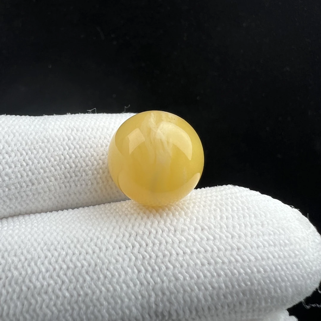 R6492天然原矿俄料蜜蜡 单珠 14.8mm支持复检