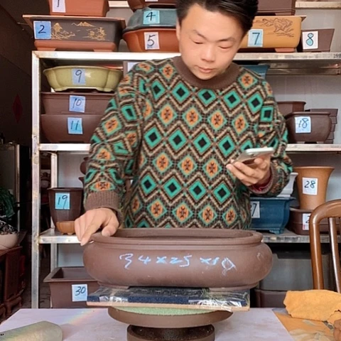 红陶宜兴紫砂花盆